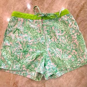 Lilly Pulitzer Green and Pink Botanical Shorts